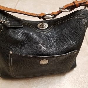 Black leather Coach purse
